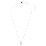 Hyperbola pendant Round cut, White, Rhodium plated